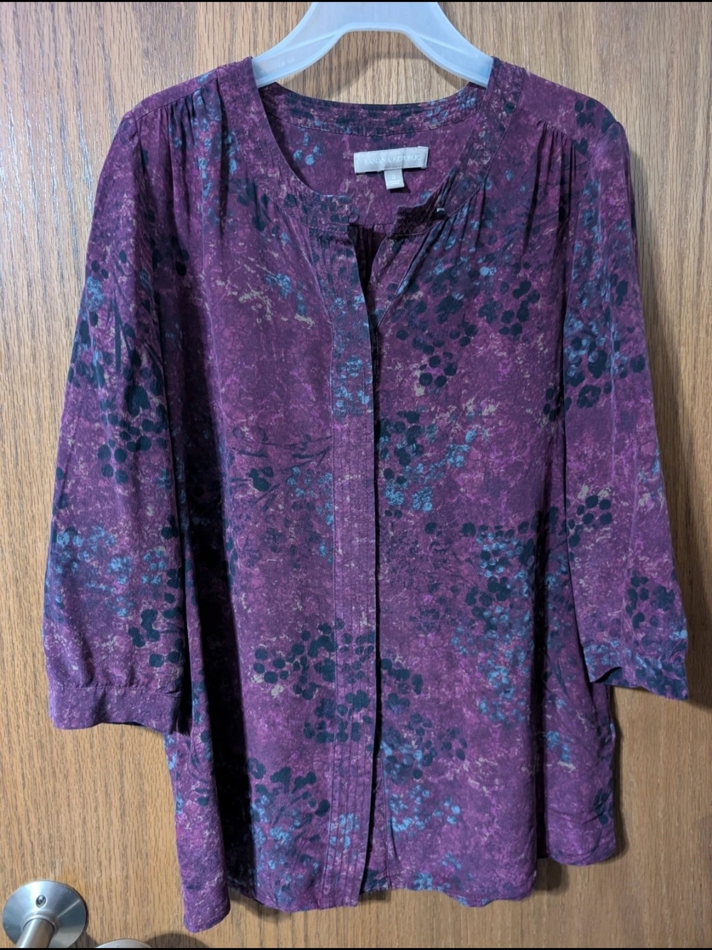Women’s Silk Floral Button-Front Blouse